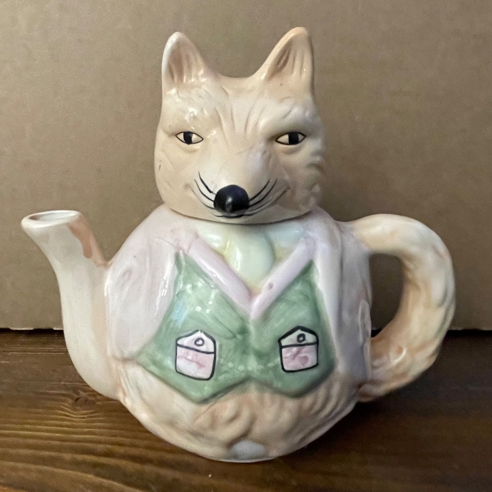 Vintage 1980s Albert E Price Ceramic Anthropomorphic Dapper Fox Novelty Teapot